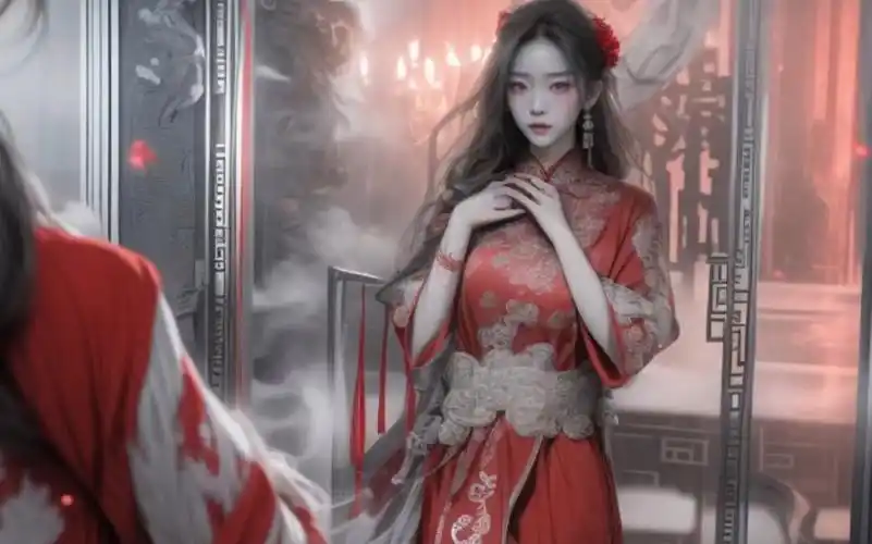 中式恐怖 #红衣古装 冥楼鬼客,鬼新娘,冥婚#凤冠霞帔 #红衣女子 #天