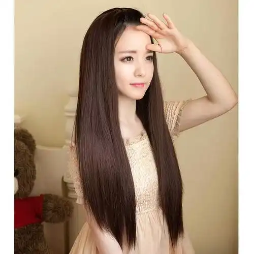 长发直发碎发型图片女