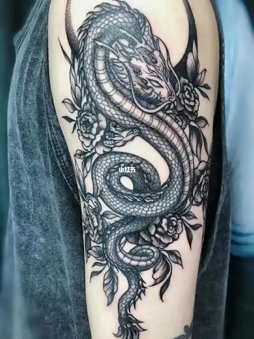 东方龙纹身给我足够的时间绝对比原图好看