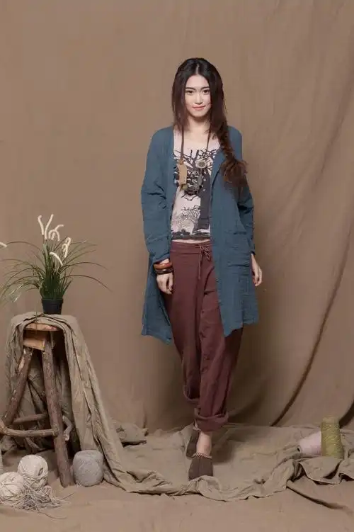 【复古风潮来袭】麻依者原创设计复古田园系棉麻女装2014春款