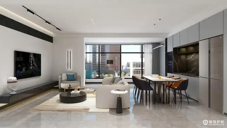 现代极简风格三居室装修效果图