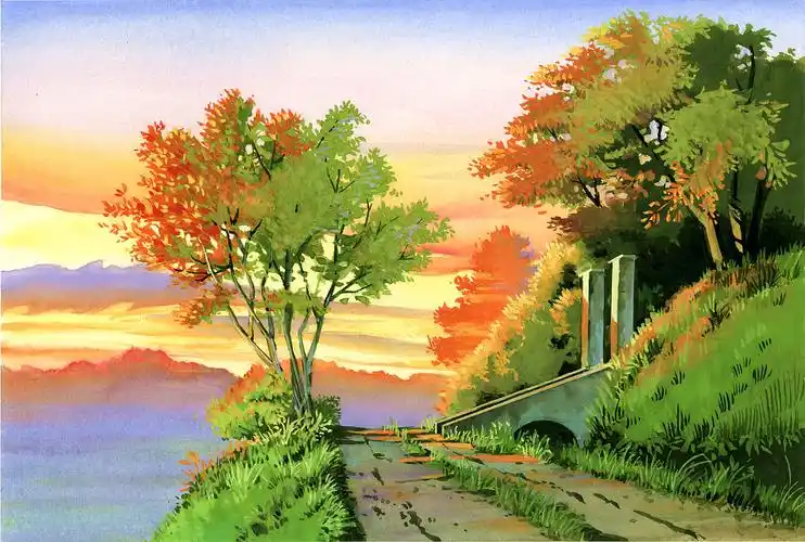 宫崎骏动画背景——治愈系水彩