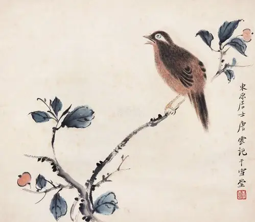 唐云 花鸟 立轴 纸本作品欣赏