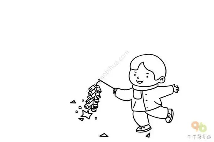 春节放鞭炮简笔画图片查找更多放鞭炮的小孩儿怎么画简笔画放鞭过年放
