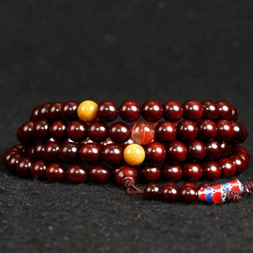 七夕情侣款 印度小叶紫檀108颗佛珠手链 高密高油 时尚男女手饰品