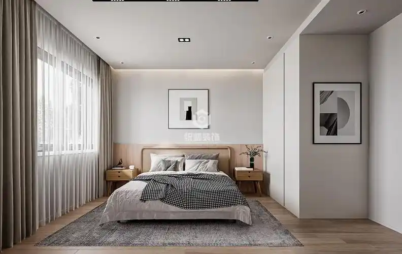 浦东新区海尚盛苑75平方现代简约风格两房一卫卧室装修效果图