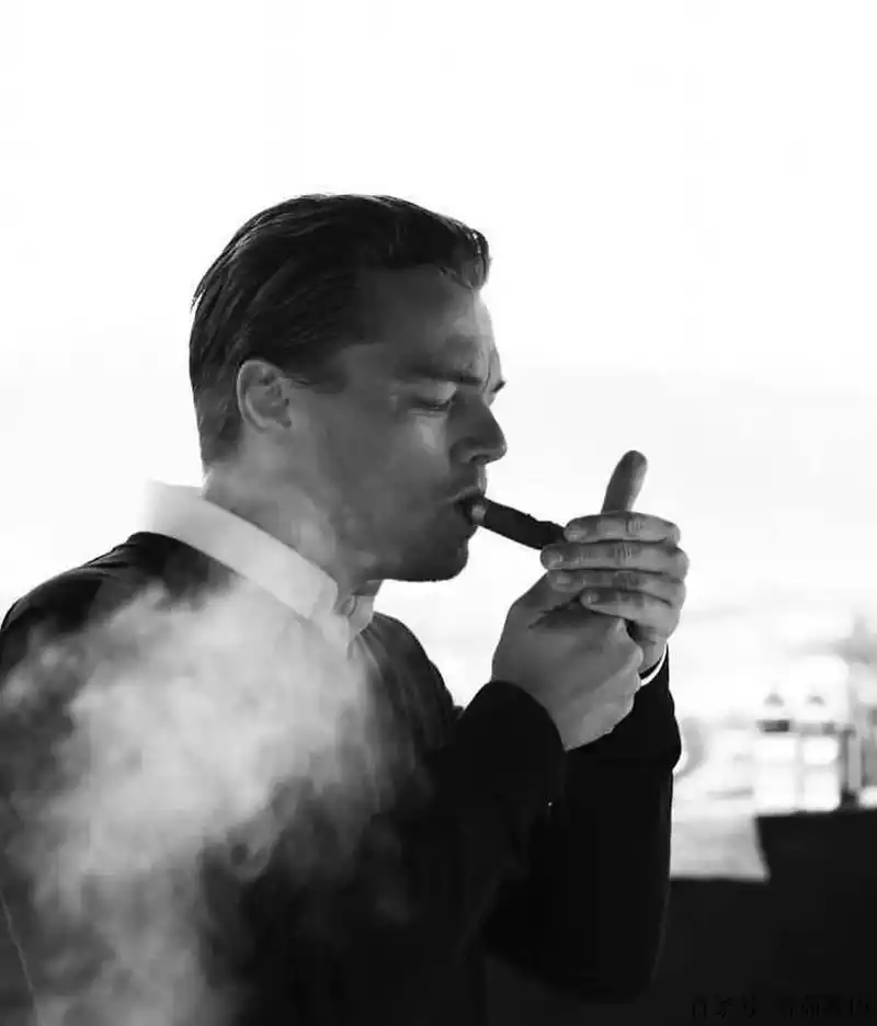 抽雪茄的莱纳昂多迪卡普里奥