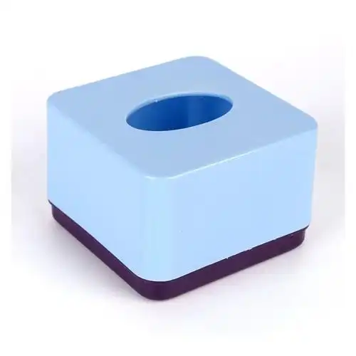 正方形迷你小号抽纸盒加厚塑料纸巾盒饭店餐巾纸盒子蓝色八个