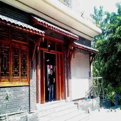 重庆火锅店仿古门头盖青瓦琉璃瓦木制中式门头火锅店茶楼招牌