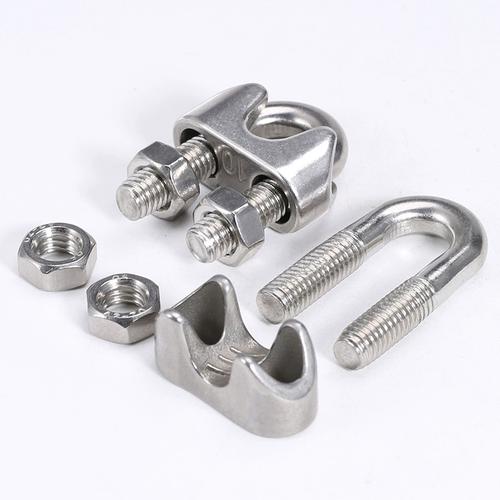 304不锈钢钢丝绳锁扣夹头卡头u型夹钢丝夹轧头线卡子锁紧器卡紧器优惠