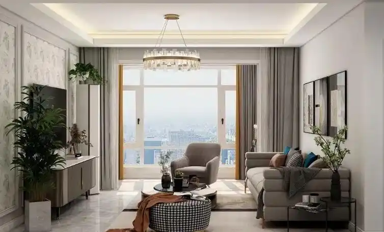 整个客厅空间用太空漫步乳胶漆装 - 抖音