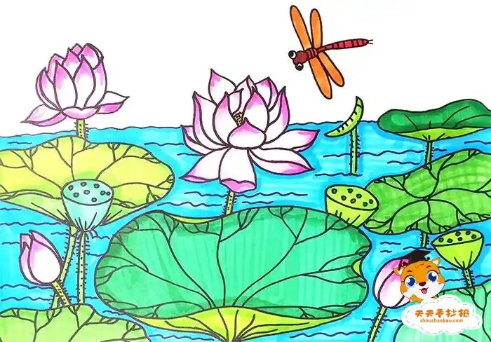 小学生夏天风景儿童画教程夏天风景儿童画模板