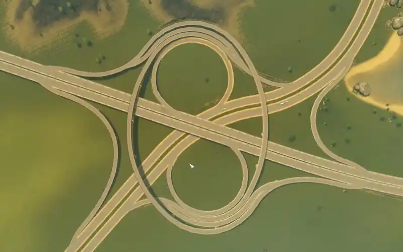 城市天际线||高速四向立交建造出个酷似8字的模样