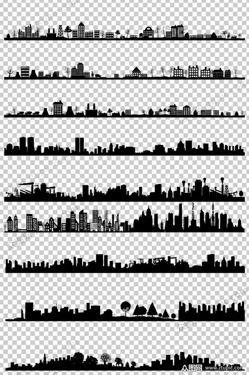 城市剪影元素免抠png素材素材