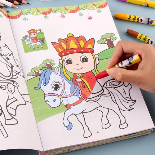 儿童画画本西游记涂色书2-3-6岁幼儿园宝宝图画绘画简笔画填色本