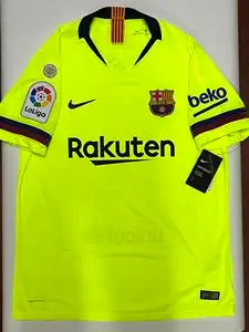 耐克巴塞罗那巴萨1819赛季客场球员版球衣 梅西西甲联赛印字