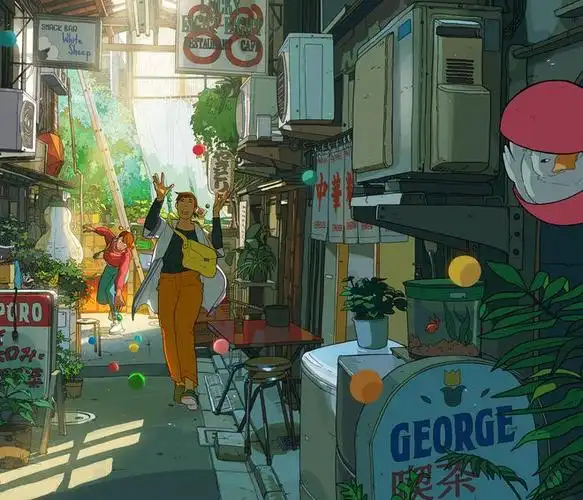 极具故事感的人物场景插画构图和透视值得考究