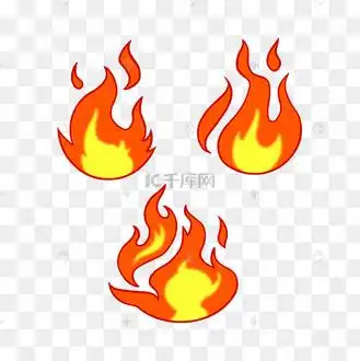 免扣卡通火焰火花