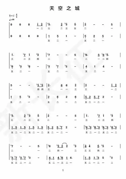 福利各种流行歌曲双手的简谱哦天空之