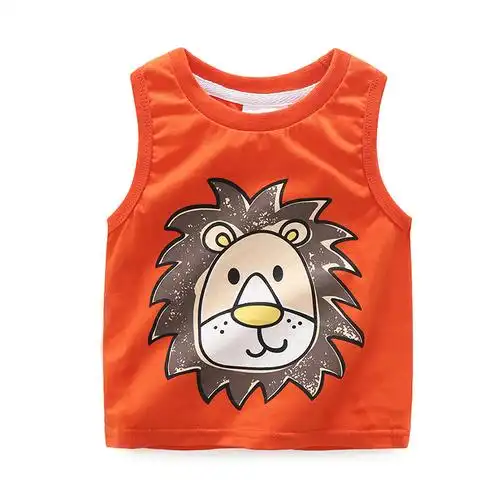 宝宝卡通背心 2018夏装韩版新款童装男童装儿童百搭打底衫tx-6660