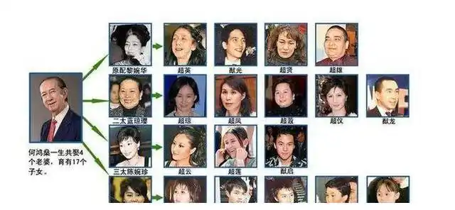 回顾赌王何鸿燊的一生,不仅有计不可数的家产,还有4个太太,17个子女