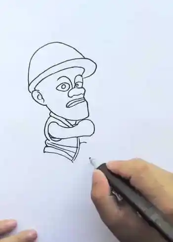 教你画光头强简笔画教程,喜欢的画一画