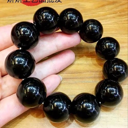 南京天然雨花石黑玛瑙手串原石黑玛瑙圆珠子手链8-20mm饰品情侣款
