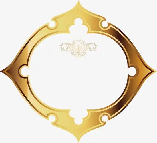 金黄色边框商标背景png【高清png素材】-90设计