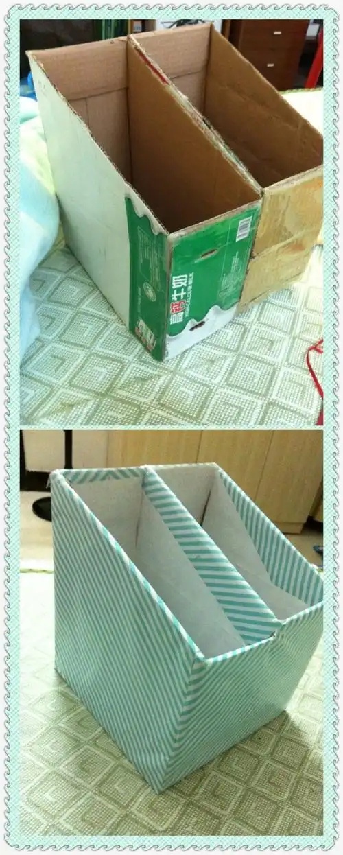 牛奶盒改造成收纳书架