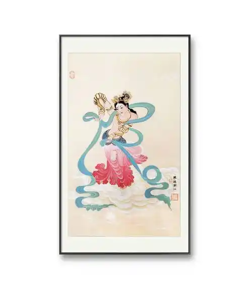 界画寒江---工笔人物《飞天图》_局部_归路_鹊桥