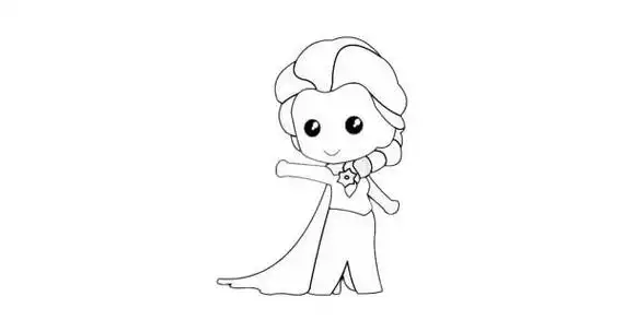 动漫人物 艾莎公主简笔画画法步骤教程及图片大全