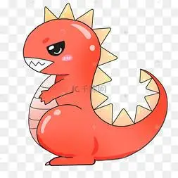 卡通红色暴龙插图