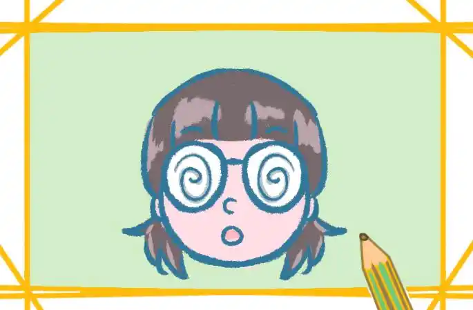 高度近视的小孩简笔画图片教程步骤