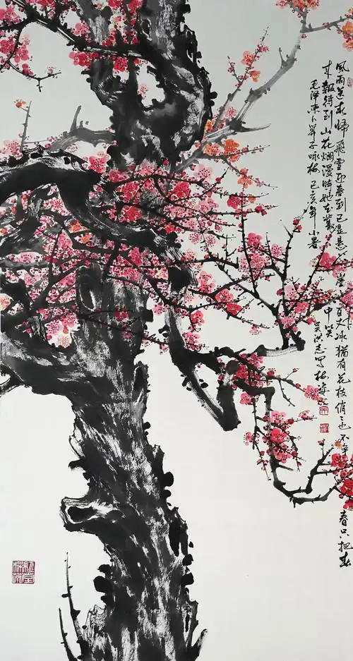画梅名家吴洪志《梅花》作品欣赏__凤凰网