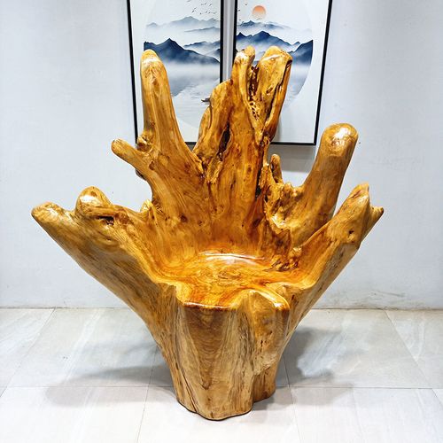 实木根雕树根靠背主人转椅大小型木头茶几配凳子大板主座树桩