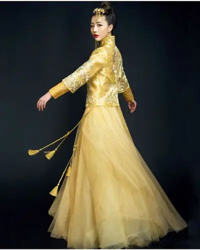 2017新款秀禾服新娘夏季清凉款复古婚纱礼服