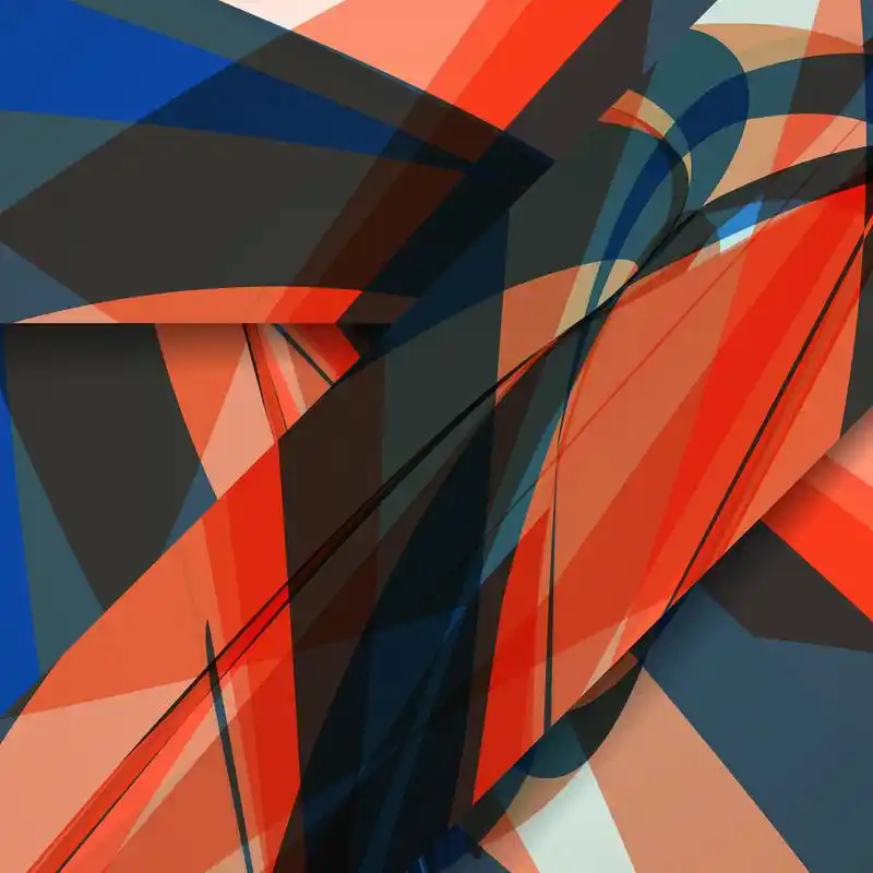 抽象构成图,抽象插画, 多彩数字组成.