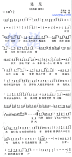 孙燕姿遇见的钢琴简谱