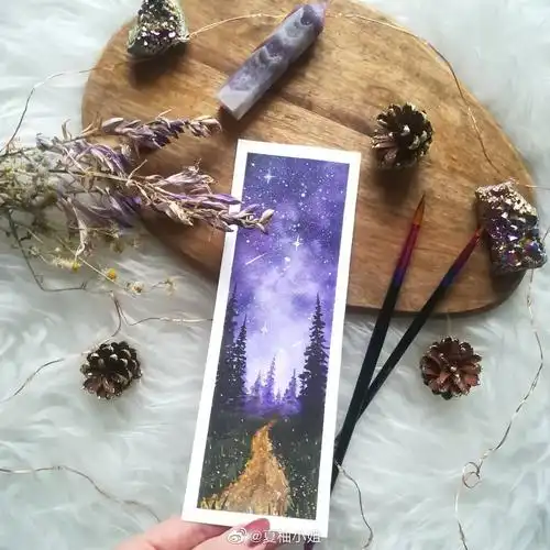 绝美的水彩星空书签_高清图集_新浪网
