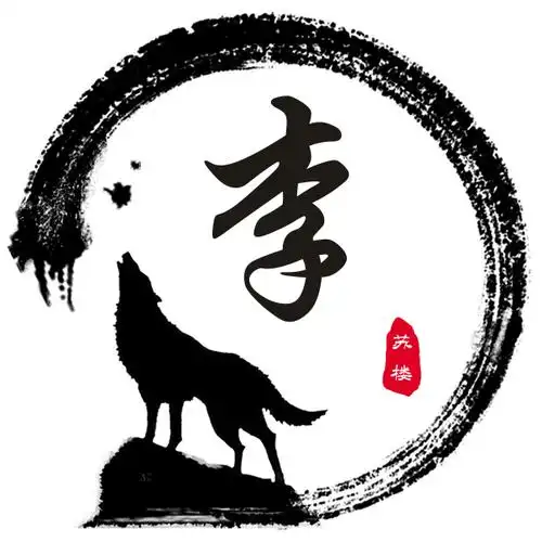 一组狼图腾姓氏图,每一张都带着狼的野性