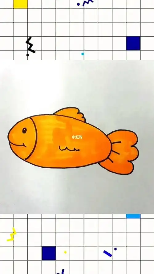 今天画一条小鱼简笔画一起学画画儿童创意美术简笔画创意美术画画