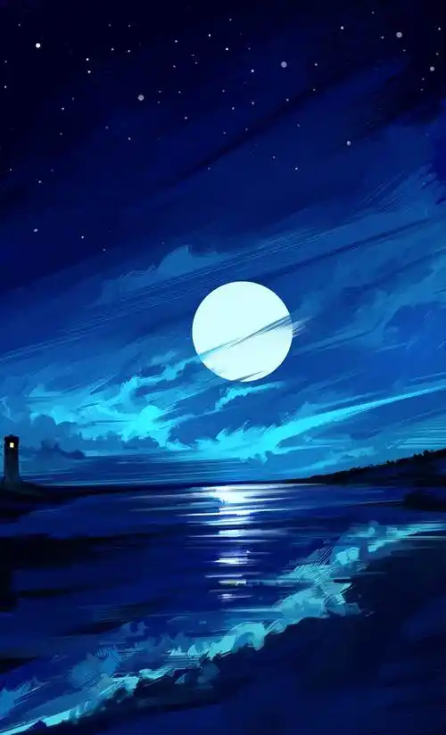 bluenight3ok的夜景星空插画图片