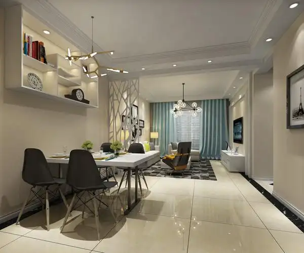 三室两厅现代简约装修效果图 95平米的房子装修效果图