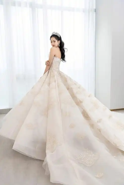 婚纱分享666款气质绝美的大拖尾婚纱
