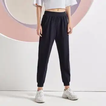 乔丹 女装运动裤梭织长裤收口束脚卫裤 xyk12211338 黑色 xl