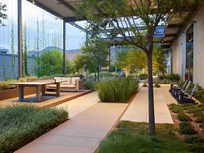 办公区庭院伯班克公司办公区带状庭院景观burbankstudiosfairway