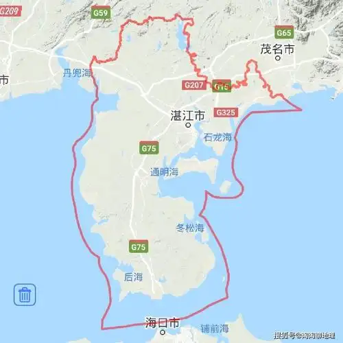 湛江市在广东省的地理位置图