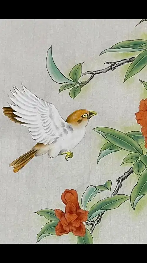 鸟儿简单设色教学范画示范视频分享#工笔画 #一起学画画