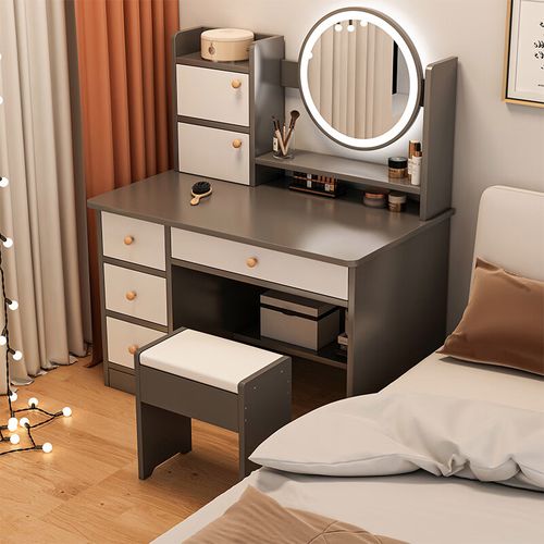 缦宛木梳妆台卧室简约现代化妆桌子型书桌化妆台一体主卧梳妆桌子的
