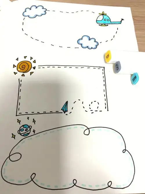 简易版手帐边框 手帐排版分享 手绘简笔画素材 幼儿成长手册边框工具